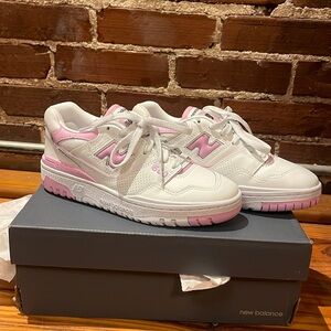New Balance 550 pink and white